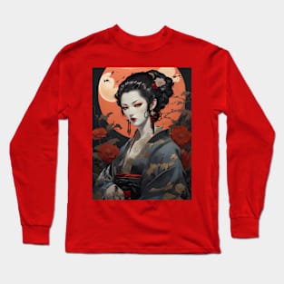 Japanese vampire girl art Long Sleeve T-Shirt